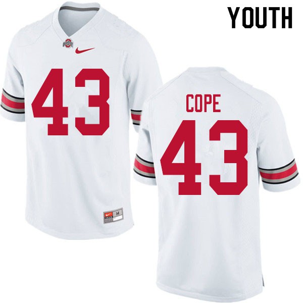Ohio State Buckeyes #43 Robert Cope Youth Stitch Jersey White